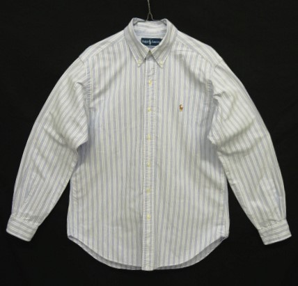 画像: 90'S RALPH LAUREN "CLASSIC FIT" オックスフォード 長袖 BDシャツ ストライプ (VINTAGE) 「L/S Shirt」入荷しました。