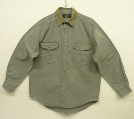 画像: 90'S ORVIS 襟コーデュロイ キャンバスシャツ カーキ (VINTAGE) 「L/S Shirt」入荷しました。