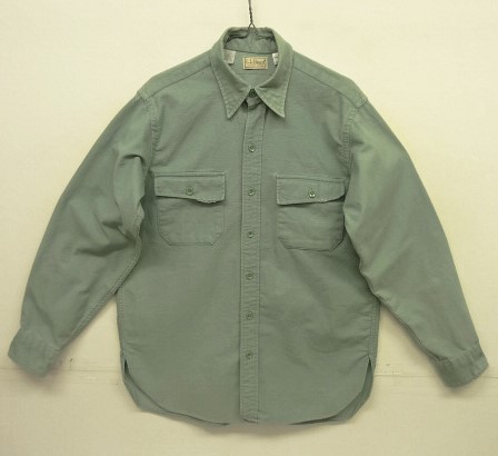 画像: 80'S LL Bean "FACTORY STOREタグ" シャモアクロス 長袖 シャツ ライトグリーン USA製 (VINTAGE) 「L/S Shirt」入荷しました。