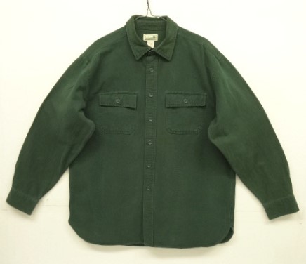 画像: 00'S LL Bean シャモアクロス 長袖 シャツ ダークグリーン (VINTAGE) 「L/S Shirt」入荷しました。