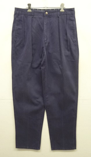 画像: 90'S RALPH LAUREN ツープリーツ ダブルステッチ チノパンツ ネイビー (VINTAGE) 「Bottoms」入荷しました。