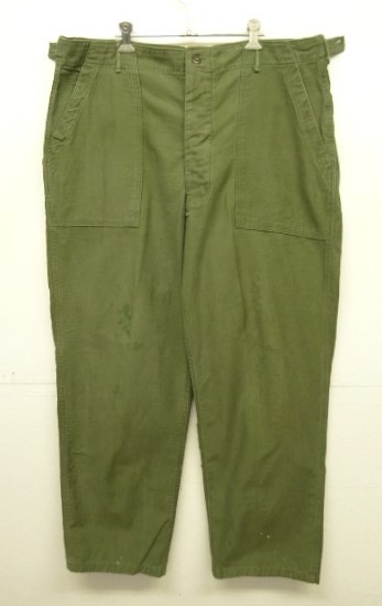 画像: 60'S アメリカ軍 US ARMY "OG107" 初期モデル コットンサテン 平ボタン ベイカーパンツ XL (VINTAGE) 「Bottoms」入荷しました。