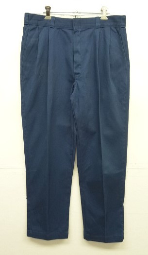 画像: 80'S DICKIES チビタグ ツープリーツ ワークパンツ ネイビー W34L30 USA製 (VINTAGE) 「Bottoms」入荷しました。