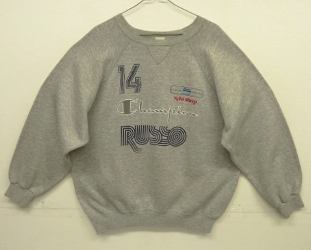 画像: 80'S CHAMPION トリコタグ 両面プリント 前Vガゼット付き スウェット ヘザーグレー イタリア製 (VINTAGE) 「Sweat Shirt」入荷しました。