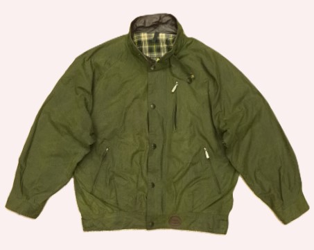 画像: 90'S BARBOUR 3クレスト 旧タグ "WAX COTTON BLOUSON" 襟レザー ショート丈 オイルドジャケット オリーブ イングランド製 (VINTAGE) 「Jacket」入荷しました。