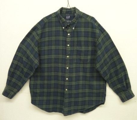 画像: 90'S GAP 旧タグ フランネル 長袖 BDシャツ ブラックウォッチ (VINTAGE) 「L/S Shirt」入荷しました。