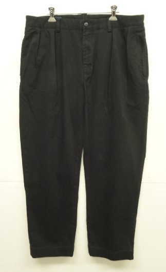 画像: 90'S RALPH LAUREN "ETAHN PANT" ツープリーツ チノパンツ W36L30 ブラック (VINTAGE) 「Bottoms」入荷しました。