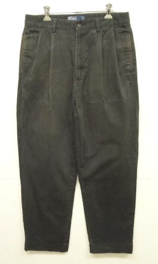 画像: 90'S RALPH LAUREN "HAMMOND PANT" ツープリーツ チノパンツ W33L30 フェードブラック (VINTAGE) 「Bottoms」入荷しました。