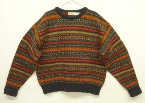 画像: 90'S LL Bean シェットランドウール セーター フェアアイル柄 スコットランド製 (VINTAGE) 「Knit」入荷しました。