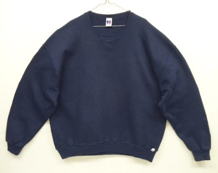 画像: 90'S RUSSELL ATHLETIC 前Vガゼット付き クルーネック スウェットシャツ ネイビー メキシコ製 (VINTAGE) 「Sweat Shirt」入荷しました。