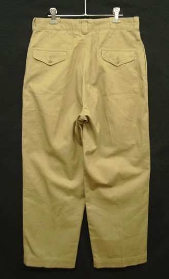 画像: 60'S アメリカ軍 USMC コットン100% フラップ付きポケット チノパンツ WALDES製アルミジップ W32L29 (VINTAGE) 「Bottoms」入荷しました。