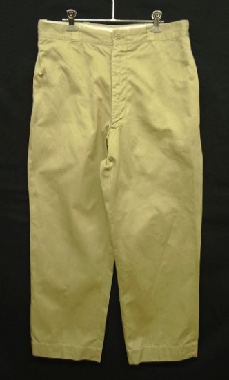 画像: 60'S アメリカ軍 US ARMY コットン100% チノパンツ RAPID製アルミジップ W36L31 (VINTAGE) 「Bottoms」入荷しました。