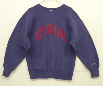 画像: 90'S CHAMPION "NEW ORLEANS" 刺繍タグ リバースウィーブ ナス紺 USA製 (VINTAGE) 「Sweat Shirt」入荷しました。