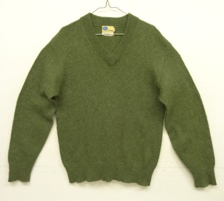 画像: 60'S PILGRIM Vネック モヘアニット モスグリーン USA製 (VINTAGE) 「Knit」入荷しました。