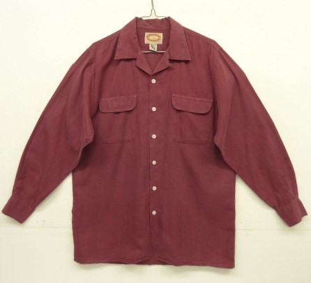 画像: 80'S BANANA REPUBLIC 初期タグ レーヨン オープンカラーシャツ バーガンディ (VINTAGE) 「L/S Shirt」入荷しました。