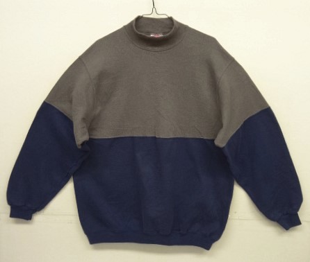 画像: 90'S HANES モックネック カラーブロック スウェットシャツ チャコール/ネイビー USA製 (VINTAGE) 「Sweat Shirt」入荷しました。