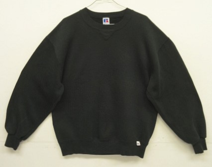 画像: 90'S RUSSELL ATHLETIC 前Vガゼット付き クルーネック スウェットシャツ ブラック USA製 (VINTAGE) 「Sweat Shirt」入荷しました。