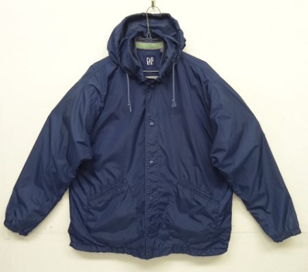 画像: 90'S GAP 旧タグ 裏地スウェット フード付き ナイロン コーチジャケット ネイビー (VINTAGE) 「Jacket」入荷しました。