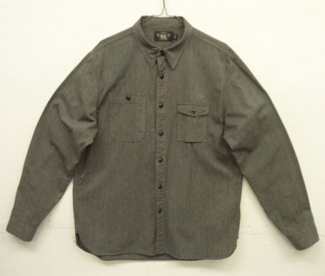 画像: RRL ガチャポケ マチ付き ブラックシャンブレー ワークシャツ ソルト&ペッパー (USED) 「L/S Shirt」入荷しました。