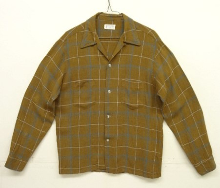 画像: 60'S TOWNCRAFT レーヨン オープンカラーシャツ チェック柄 (VINTAGE) 「L/S Shirt」入荷しました。