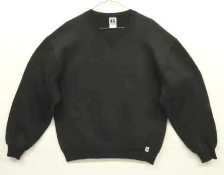 画像: 90'S RUSSELL ATHLETIC 前Vガゼット付き クルーネック スウェットシャツ ブラック USA製 (VINTAGE) 「Sweat Shirt」入荷しました。