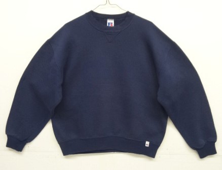 画像: 90'S RUSSELL ATHLETIC 前Vガゼット付き クルーネック スウェットシャツ ネイビー USA製 (VINTAGE) 「Sweat Shirt」入荷しました。