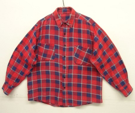 画像: 80'S UNKNOWN コットン プリントネルシャツ チェック柄 (VINTAGE) 「L/S Shirt」入荷しました。