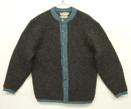 画像: 60'S GENTRY メタルボタン レザーエルボーパッチ付き ニット カーディガン チャコール/ブルー (VINTAGE) 「Knit」入荷しました。