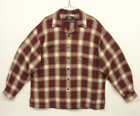 画像: 90'S RRL 初期 三ツ星タグ レーヨン/ウール オープンカラーシャツ オンブレチェック (VINTAGE) 「L/S Shirt」入荷しました。