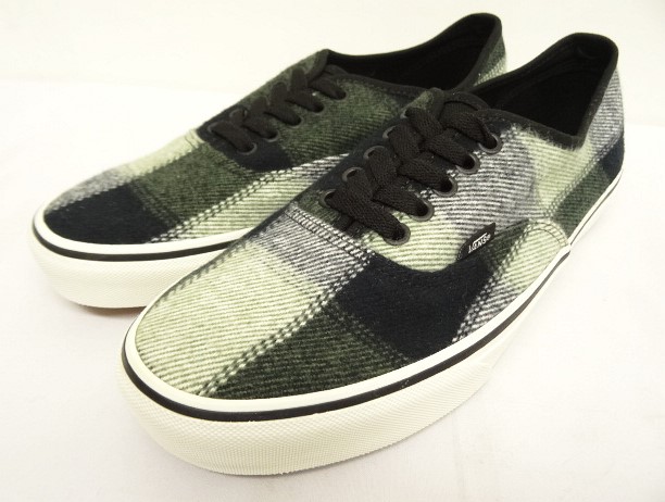 画像: VANS "SALES SAMPLE" AUTHENTIC ウール スニーカー ブラック/オリーブ チェック柄 (一点物/NEW) 「Shoes」入荷しました。