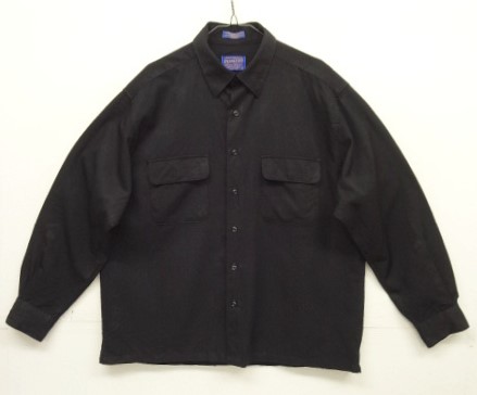 画像: 90'S PENDLETON ウール 隠しボタンダウン ボックスシャツ ブラック メキシコ製 (VINTAGE) 「L/S Shirt」入荷しました。