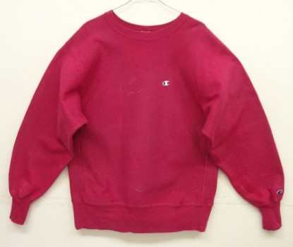 画像: 90'S CHAMPION 刺繍タグ リバースウィーブ マゼンタ USA製 (VINTAGE) 「Sweat Shirt」入荷しました。