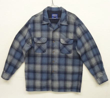 画像: 90'S PENDLETON "BOARD SHIRT" ウール オープンカラーシャツ ブルーチェック (VINTAGE) 「L/S Shirt」入荷しました。