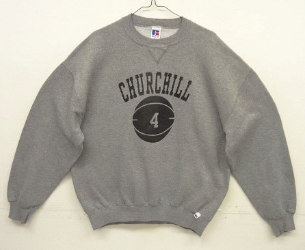 画像: 90'S RUSSELL ATHLETIC "CHURCHILL" 前Vガゼット付き クルーネック スウェットシャツ ダークグレー USA製 (VINTAGE) 「Sweat Shirt」入荷しました。