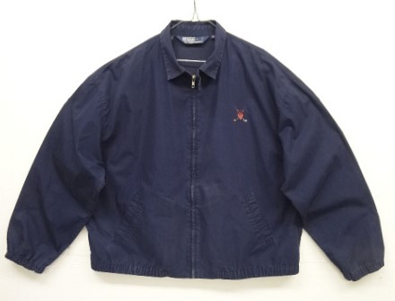 画像: 90'S RALPH LAUREN チンスト付き ポプリン ドリズラージャケット ネイビー (VINTAGE) 「Jacket」入荷しました。