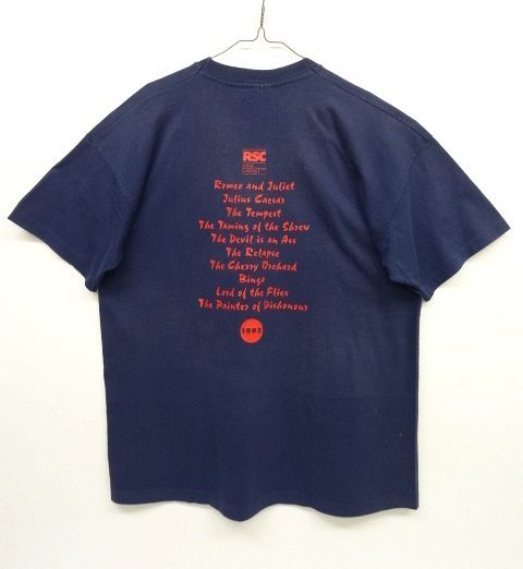 画像: 90'S SHAKESPEARE シェイクスピアオフィシャル Tシャツ NAVY (VINTAGE)