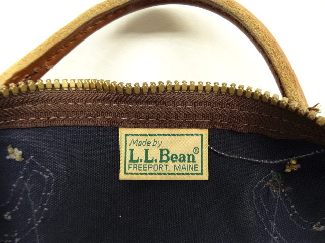 画像: 80'S LL Bean キャンバス/レザー ダッフルバッグ ネイビー USA製 (VINTAGE)