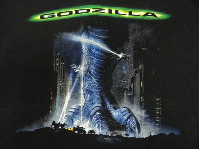 画像: 90'S GODZILLA 両面プリント オフィシャル Tシャツ BLACK (VINTAGE)