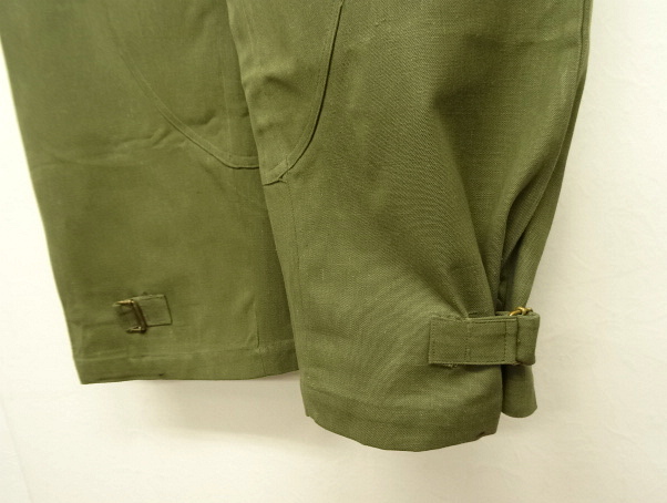 画像: 50'S フランス軍 エプロン付き モーターサイクル オーバーパンツ OLIVE (DEADSTOCK)