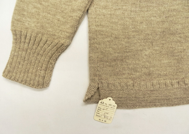 画像: 70'S LE TRICOTEUR ガンジーセーター BEIGE (DEADSTOCK)