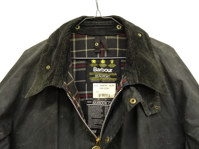 画像: 90'S BARBOUR 3クレスト 旧タグ "BEAUFORT" オイルドジャケット NAVY イングランド製 (VINTAGE)