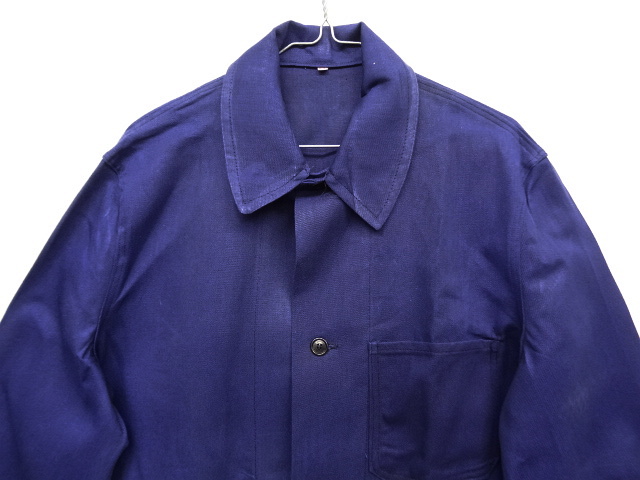 画像: 60'S フレンチワーク カバーオール ワークジャケット NAVY (DEADSTOCK)