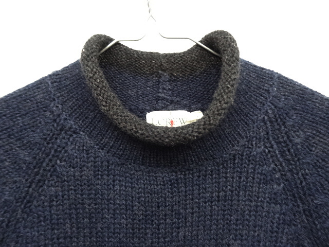 画像: 90'S J.CREW ウール ロールネックセーター NAVY/CHARCOAL (VINTAGE)