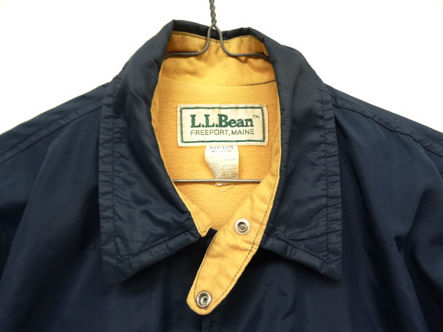 画像: 80'S LL Bean チンスト付き ナイロン コーチジャケット NAVY (VINTAGE)