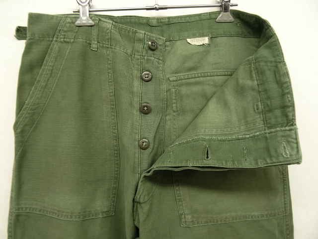 画像: 60'S アメリカ軍 US ARMY "OG107" アジャスター付き コットンサテン ベイカーパンツ MEDIUM (VINTAGE)