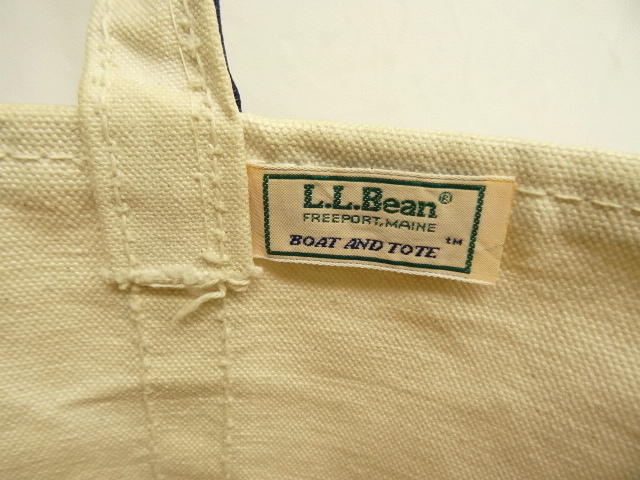 画像: 70'S LL Bean 2色タグ キャンバス トートバッグ ネイビー/オフホワイト USA製 (VINTAGE)