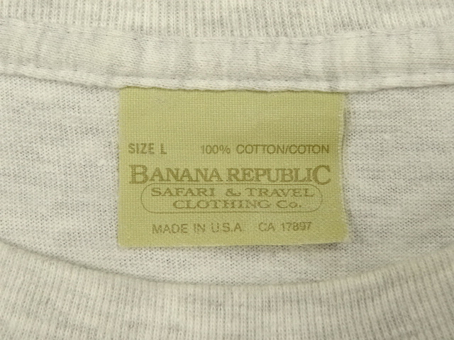 80's USA BANANA REPUBLIC サファリTシャツ - Tシャツ/カットソー(半袖