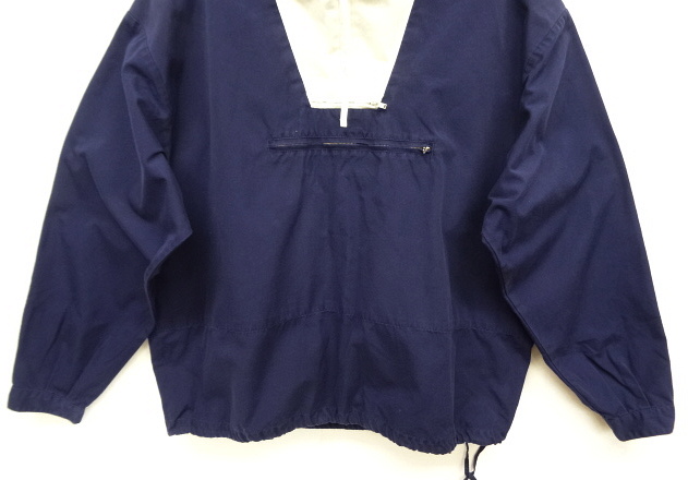 画像: 90'S J.CREW 旧タグ 切り替え コットン アノラックパーカー NAVY/WHITE (VINTAGE)