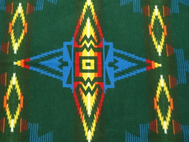 画像: PENDLETON ウールラグ ネイティブ柄 140cm x 125cm USA製 (USED)