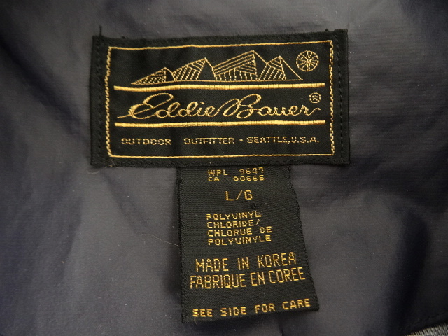 画像: 90'S EDDIE BAUER 黒タグ 襟コーデュロイ レインコート ネイビー (VINTAGE)